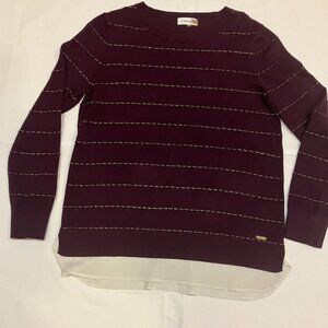 Calvin Klein Women Knit Sweater Striped Purple/Gold Size M